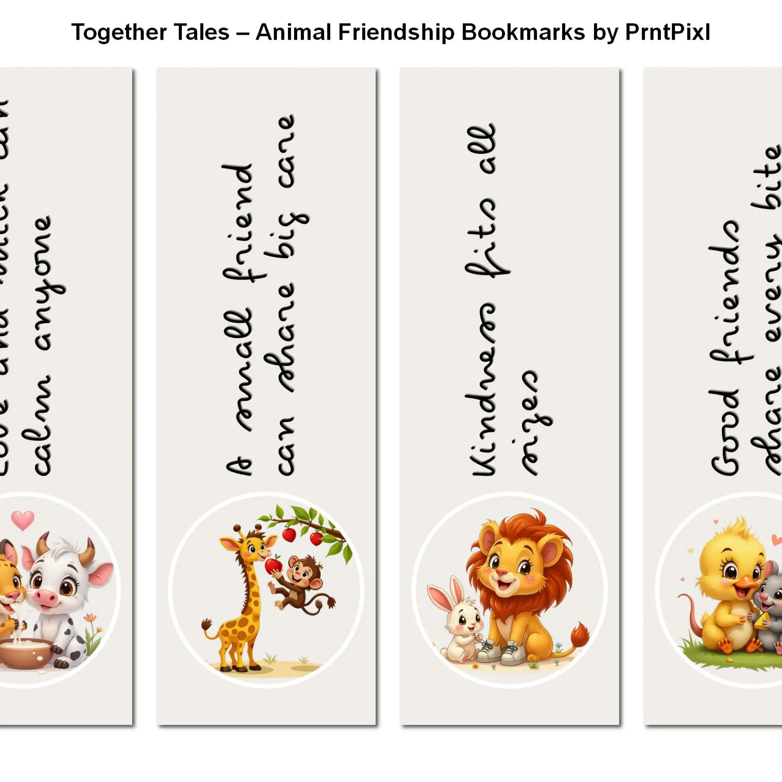 12 Cute Animals Bookmarks