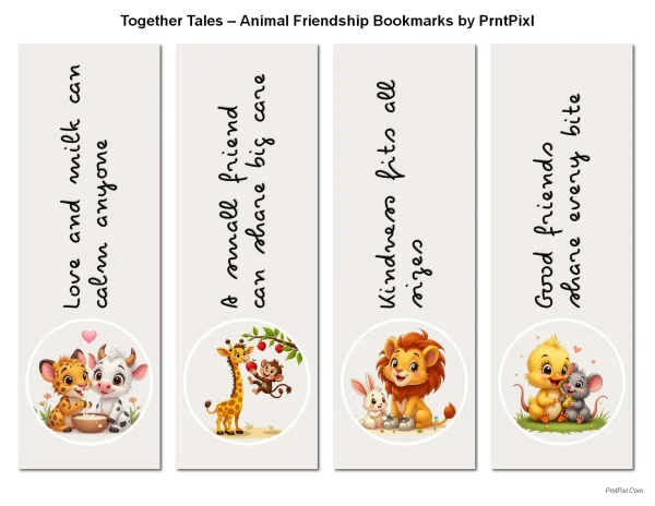 12 Cute Animals Bookmarks