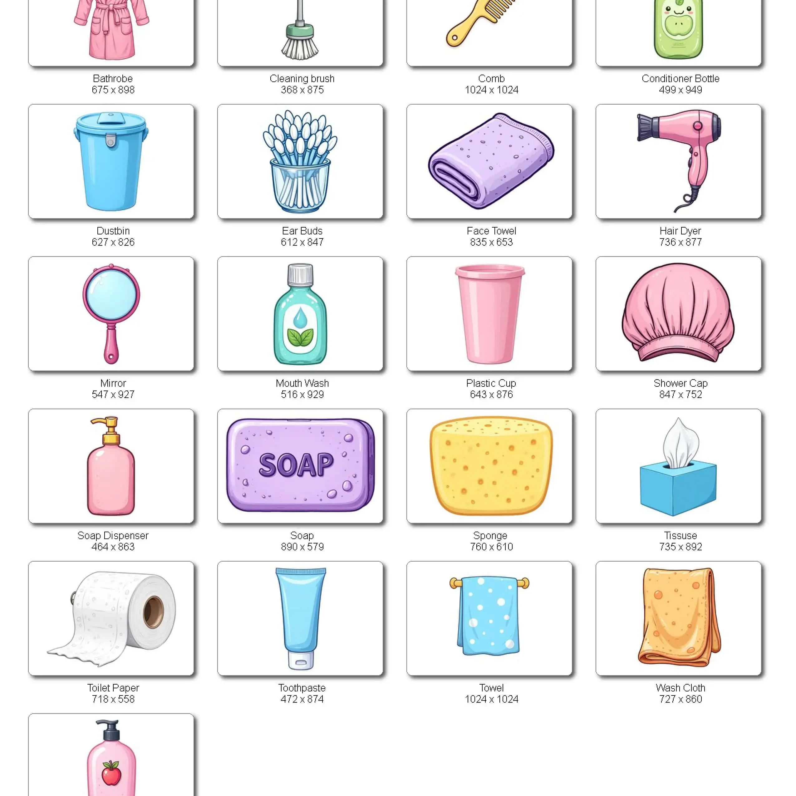 21 Hygiene Essentials Stickers for Kids