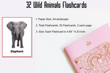 32 Animals Flashcards Printable