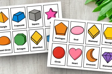 3d shapes flashcards for preschool printable
