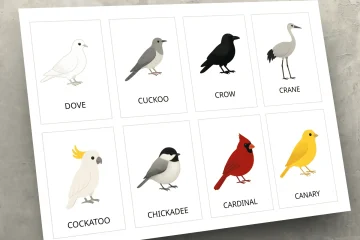 47 bird flashcards for preschoolers early learning set