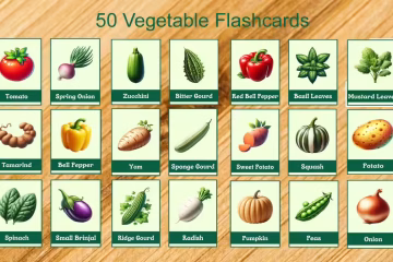 50 Vegetable Flashcards Printable