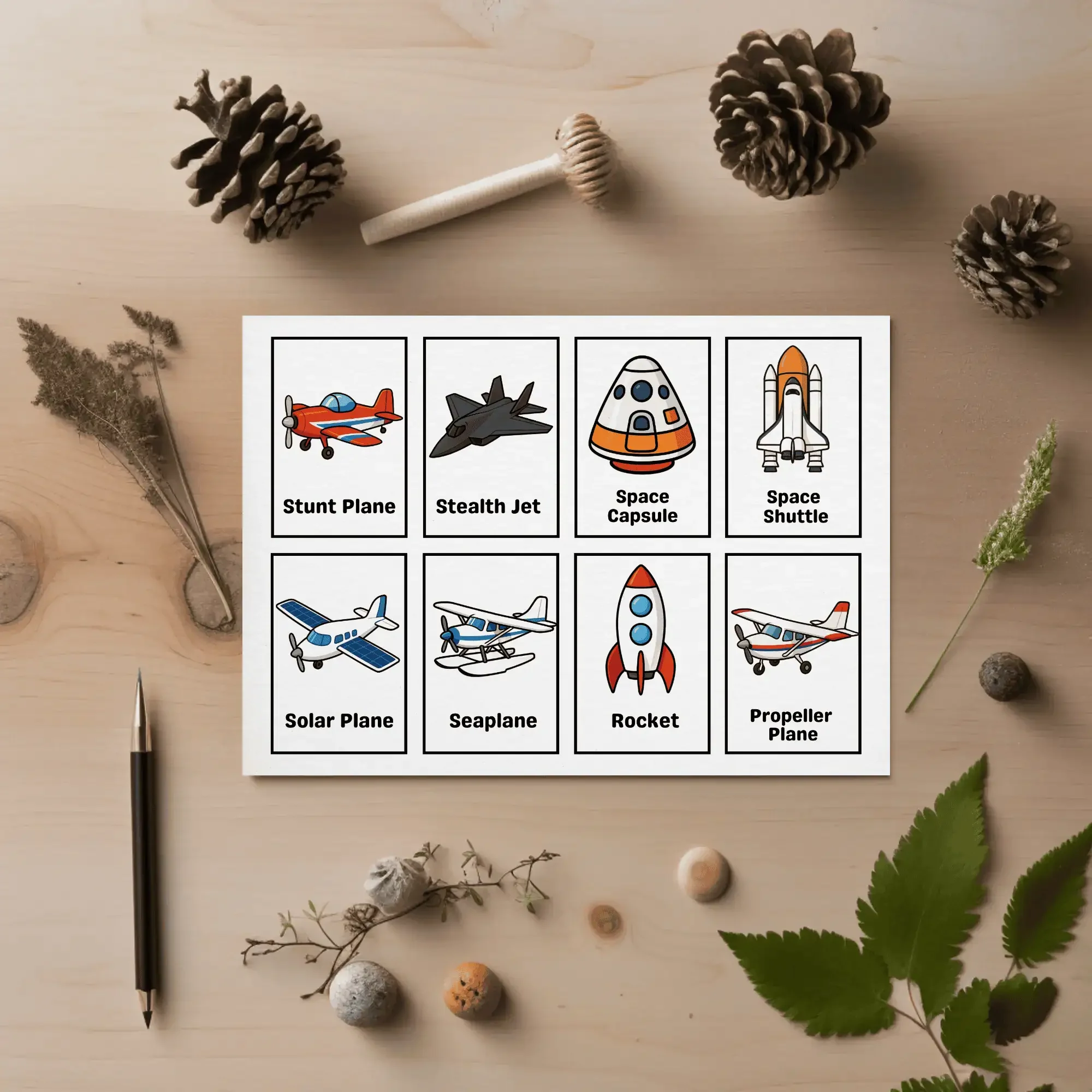 Air Vehicles Flashcards PDF Download for Kids