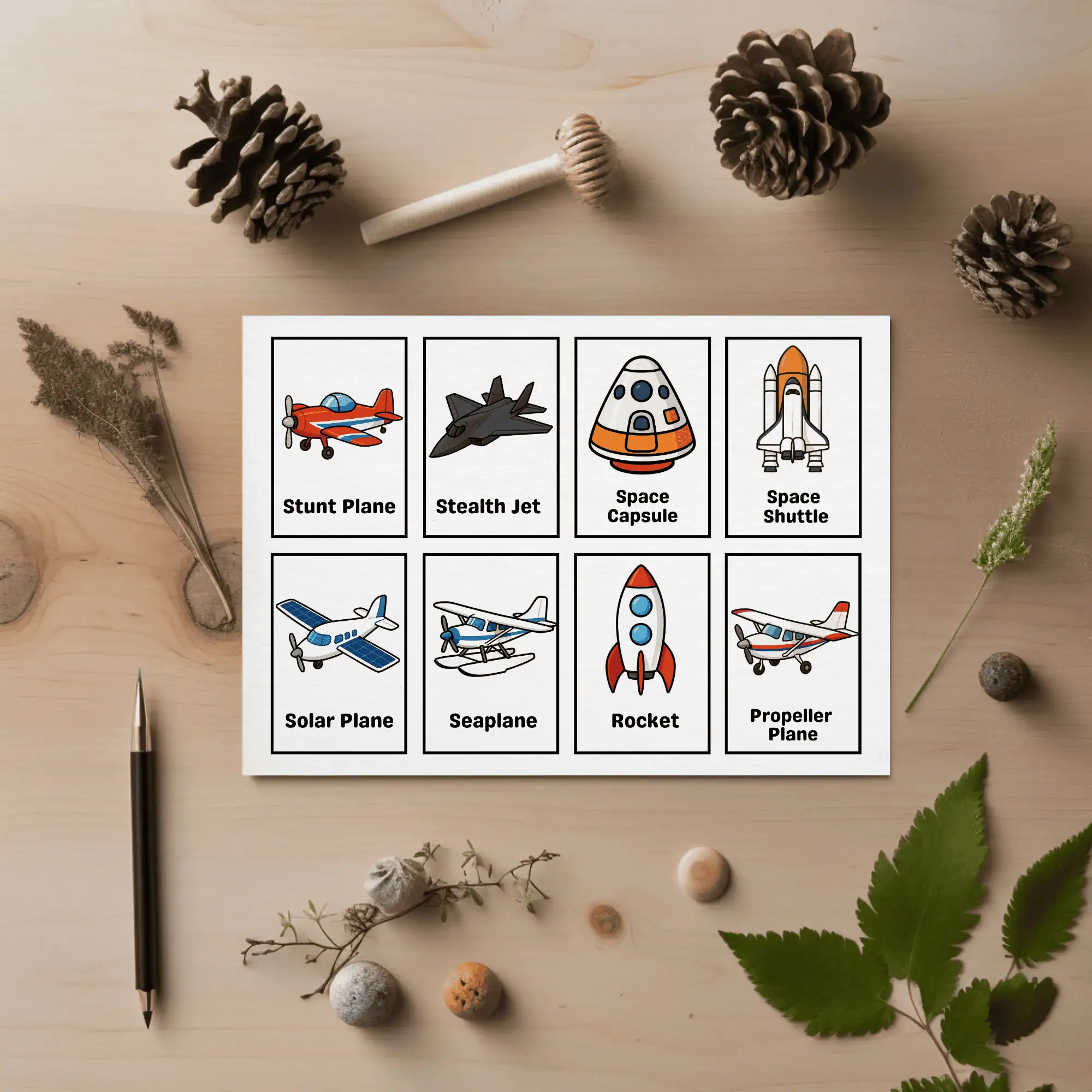 Air Vehicles Flashcards PDF Download for Kids