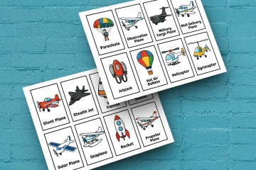 Airplane Helicopter Flashcards for Kids Learning