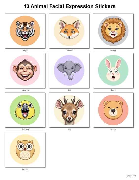 Animal Emotion Stickers