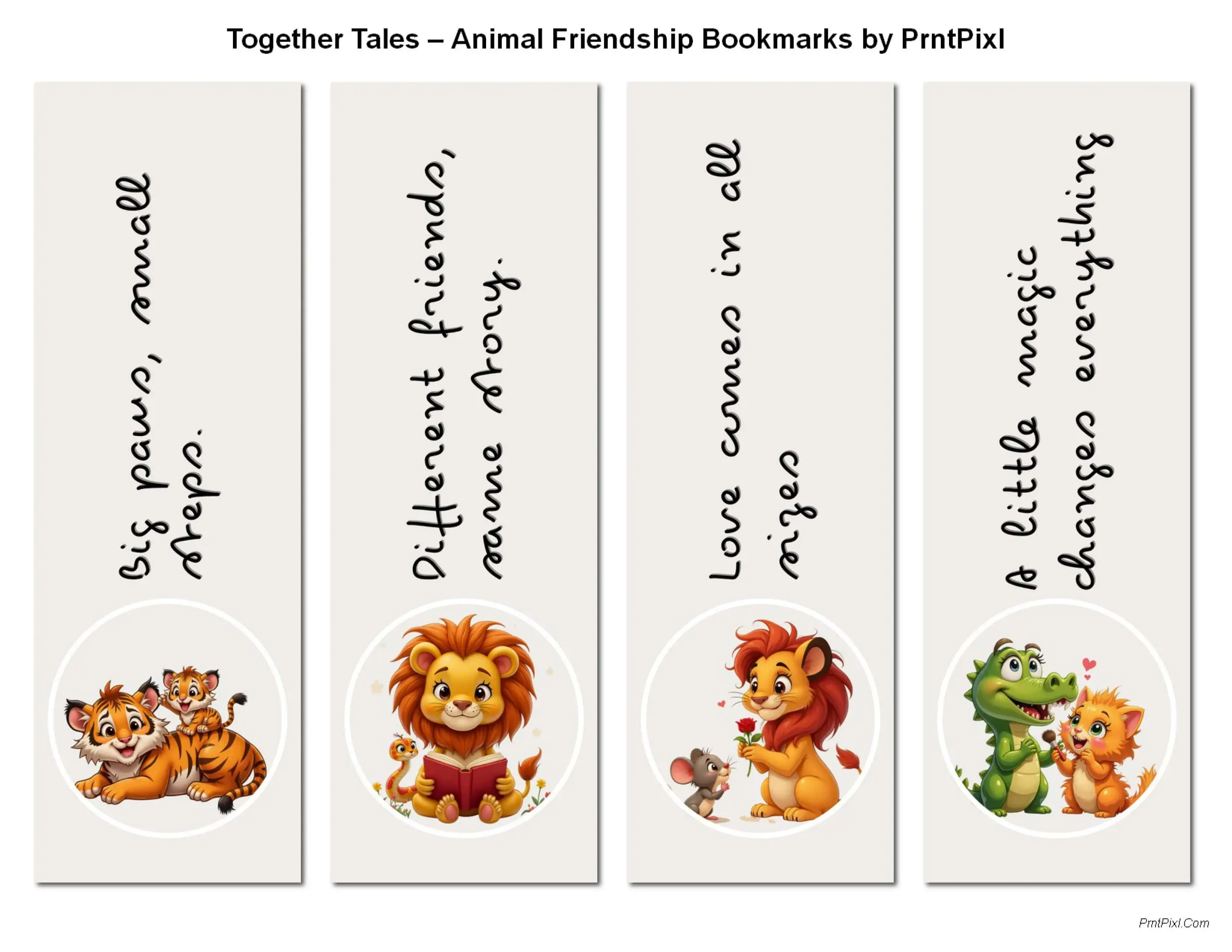Animals Bookmark Printable