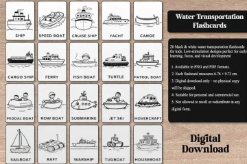 Autism & Toddler Learning Water Transportation Cards