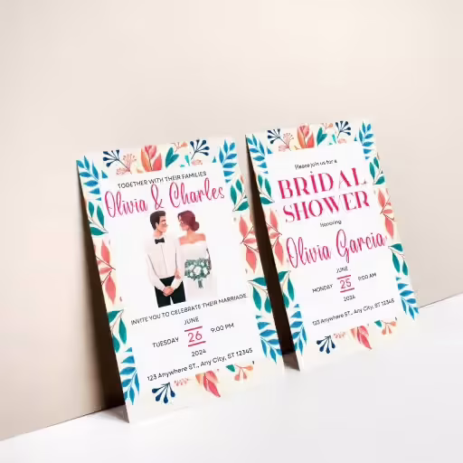 Bontanical Leaves Wedding Templates Design Printable