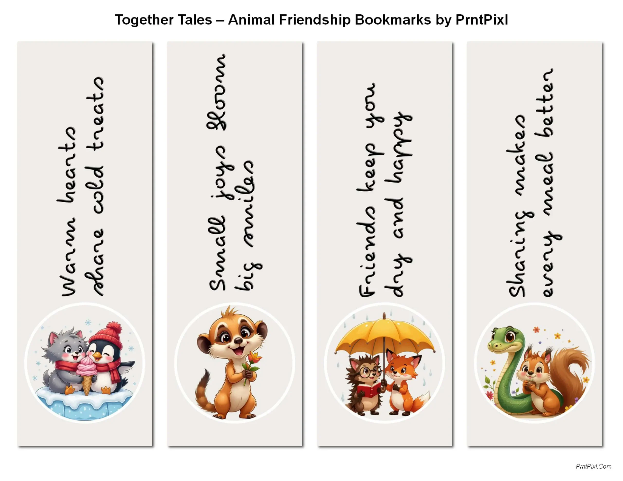 Bookmarks Animals Printables