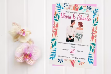 Botanical Leaves Bridal Shower Wedding Template