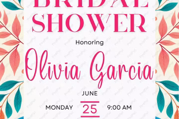 Bridal Shower Botanical Leaves Template