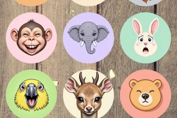 Cartoon Animal Face Stickers