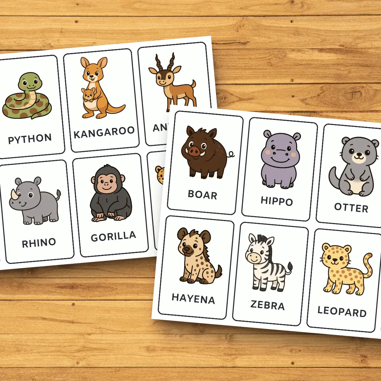 Cartoon Flashcards in English