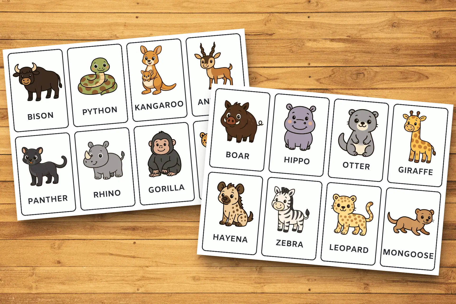 Cartoon Flashcards in English