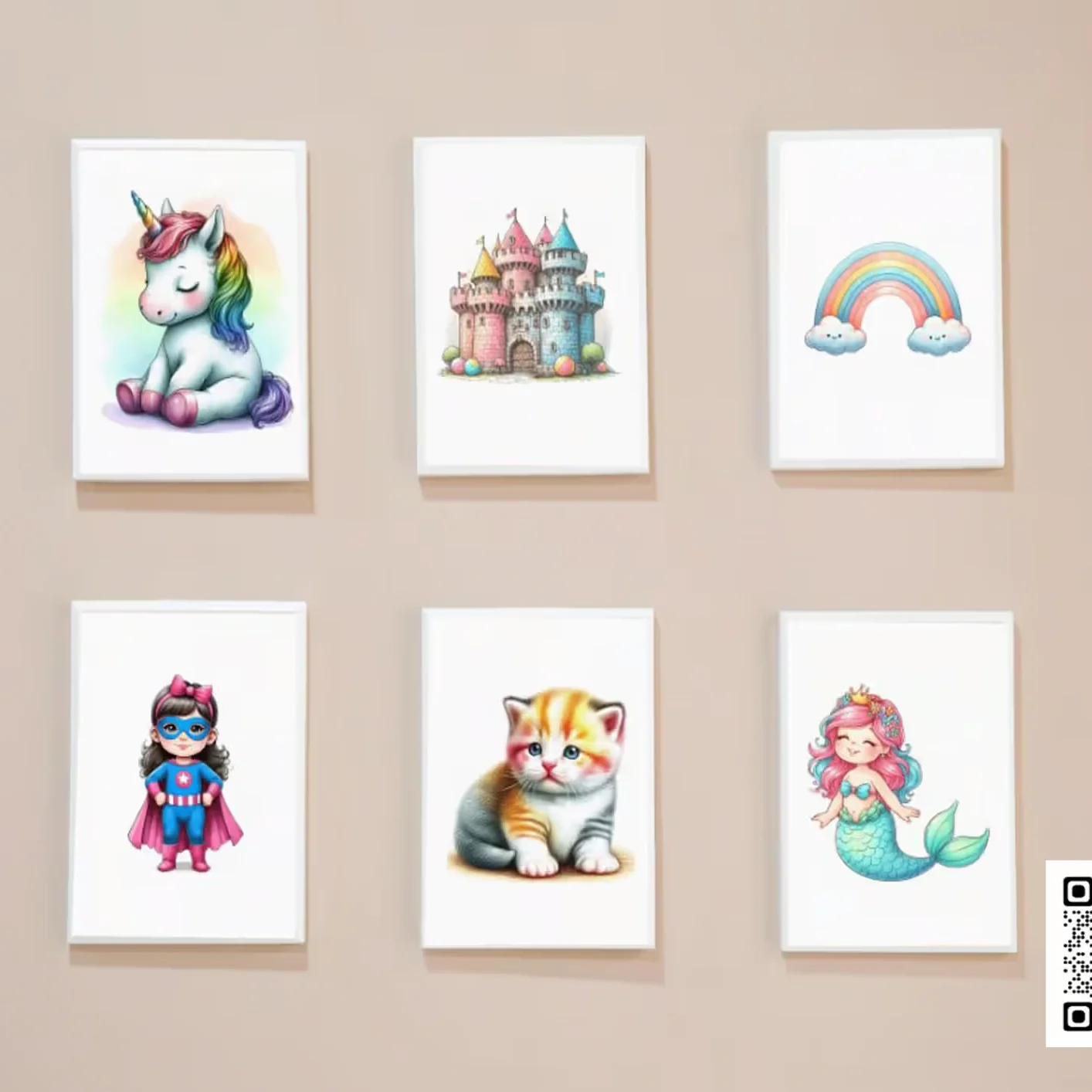 Colorful Girl Room Poster A4 Size