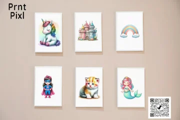 Colorful Girl Room Poster A4 Size