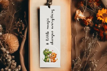 Crocodile and Kitten Bookmark Design
