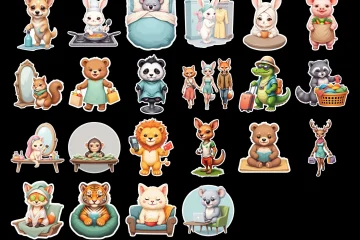 Cute Animal Stickers for Digital Planner