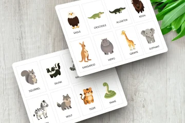 Cute Cartoon Animal Flashcards For Toddlers