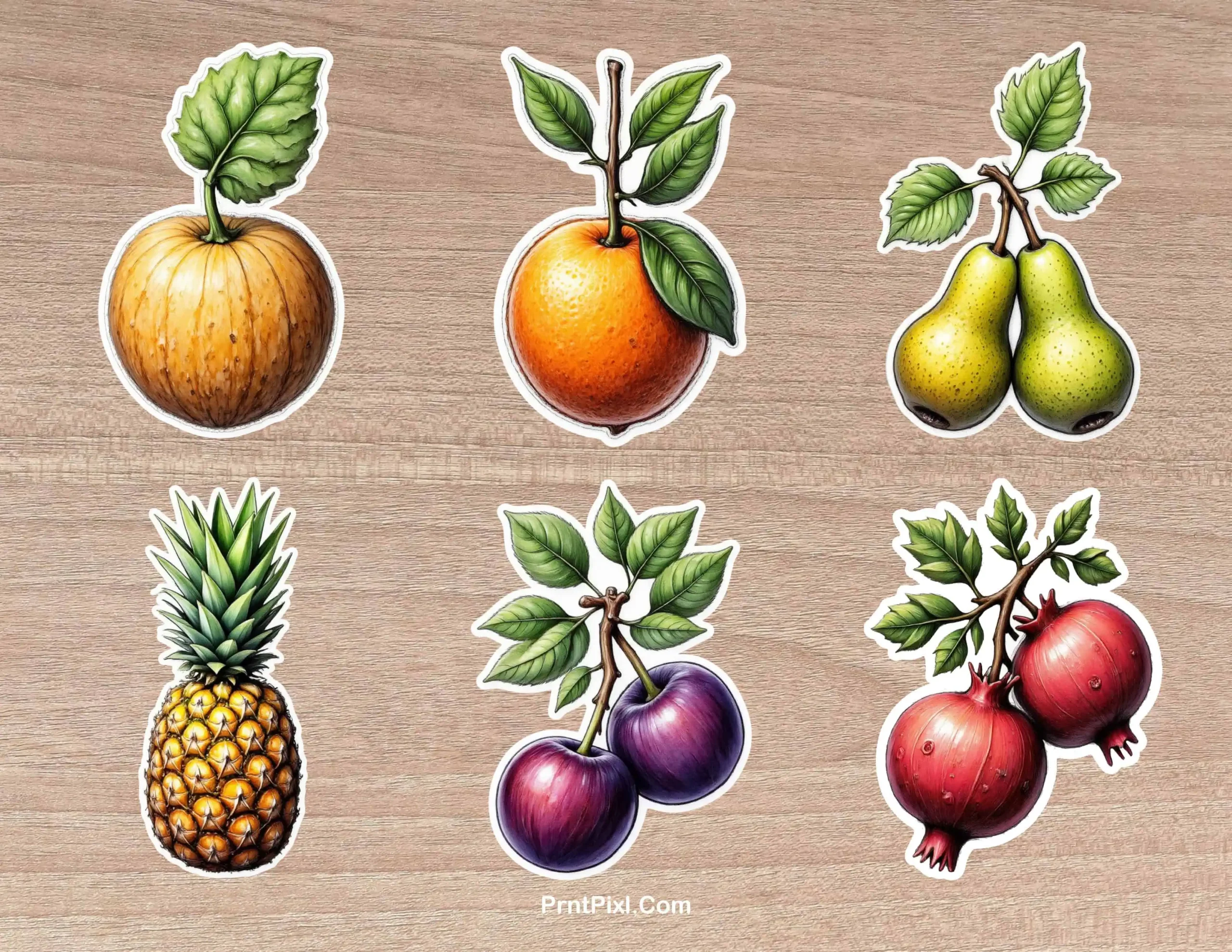 Digital Fruit Stickers for Planners
