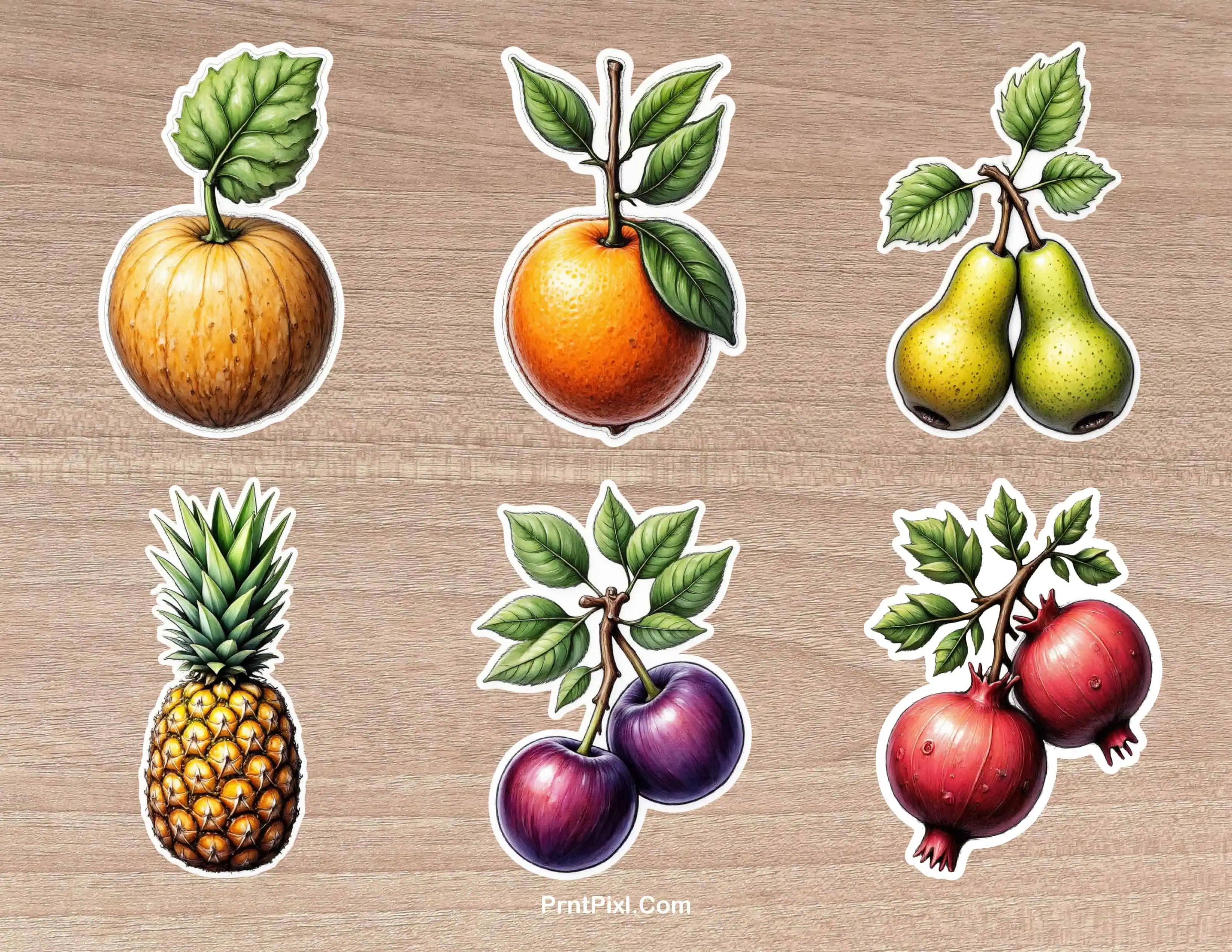 Digital Fruit Stickers for Planners