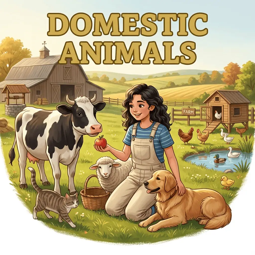 Domestic Animals Flashcards Printable For Preschool Learning