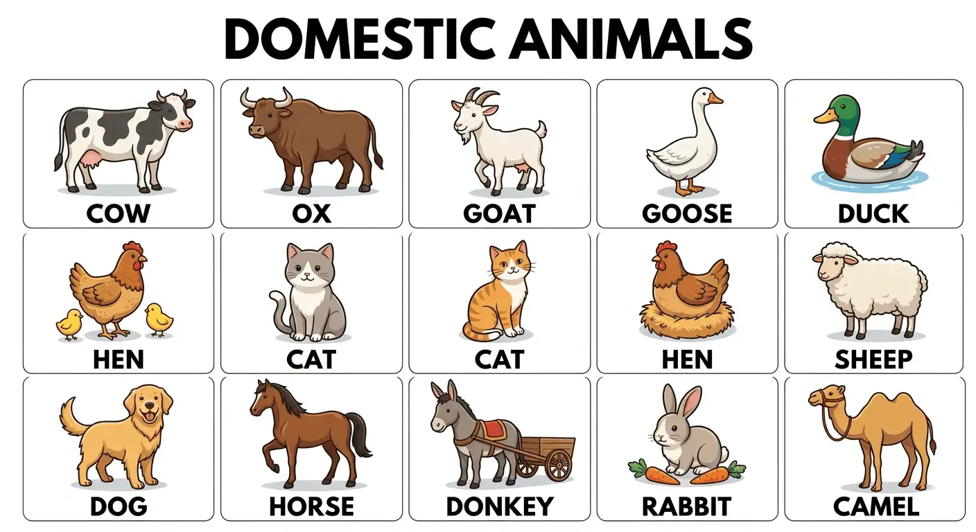 Domestic Animals Printable For Preschoolers