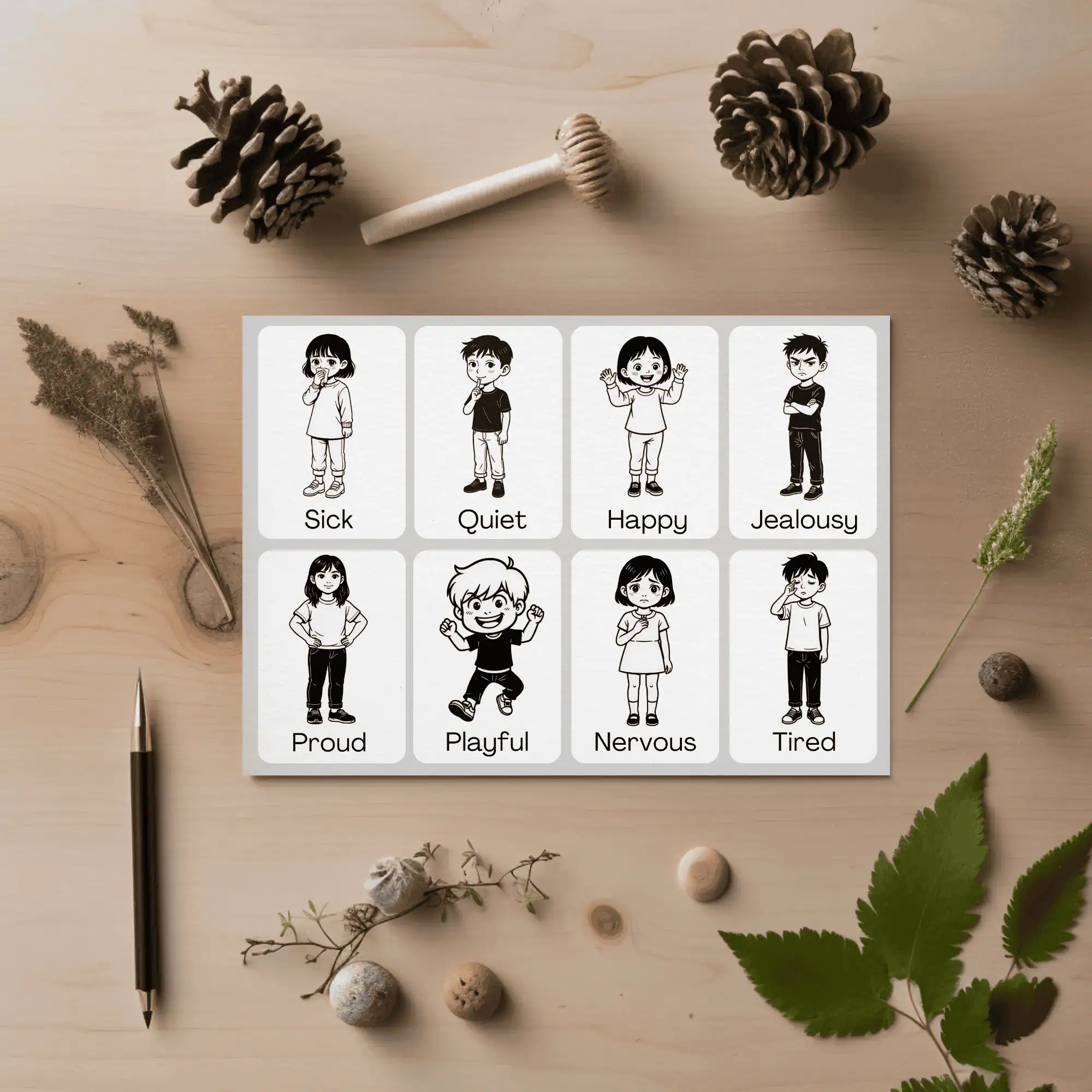 Emotions Flashcards for Autism Printable Feelings Cards for Kids