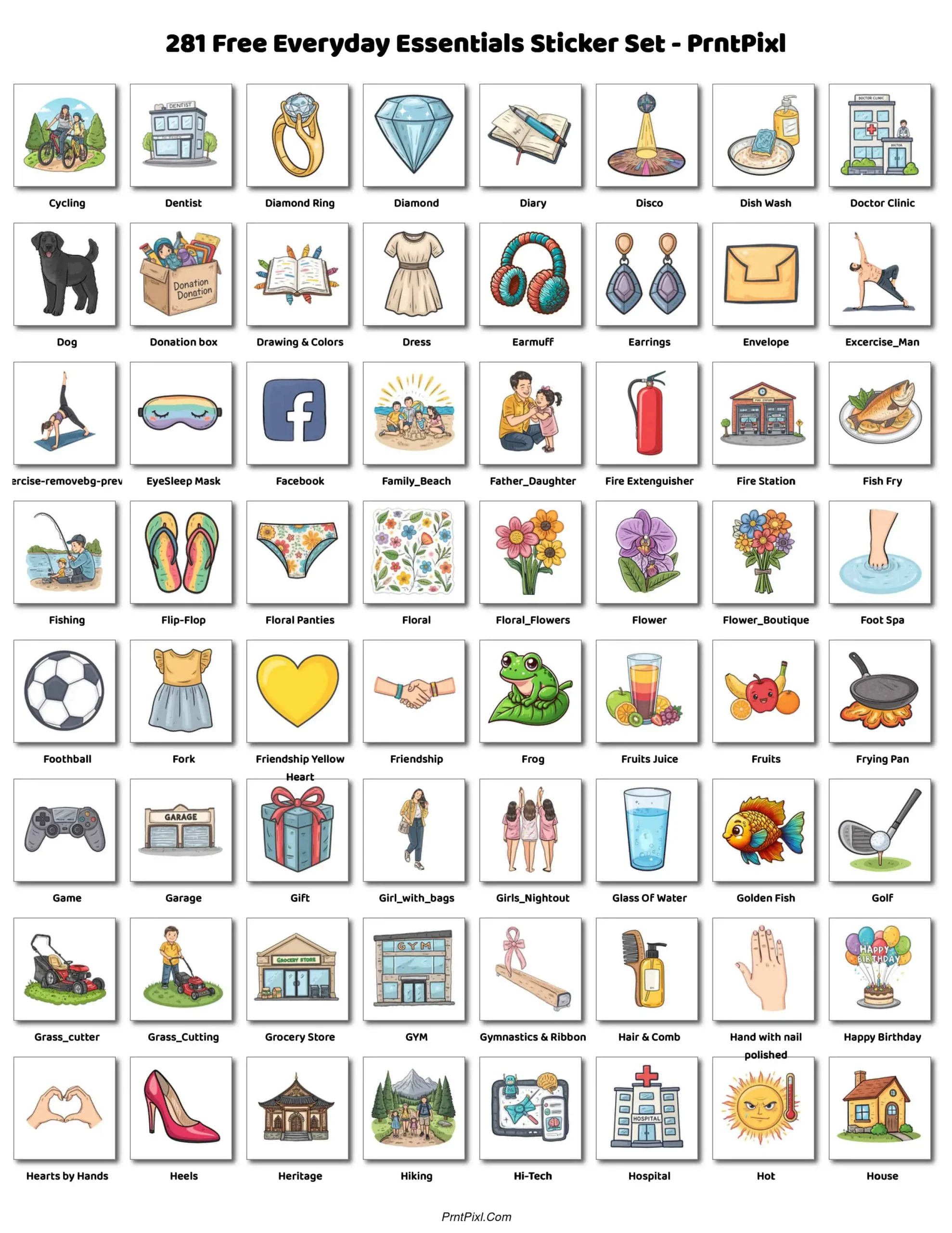 Everyday Essentials Sticker For Digital Planner