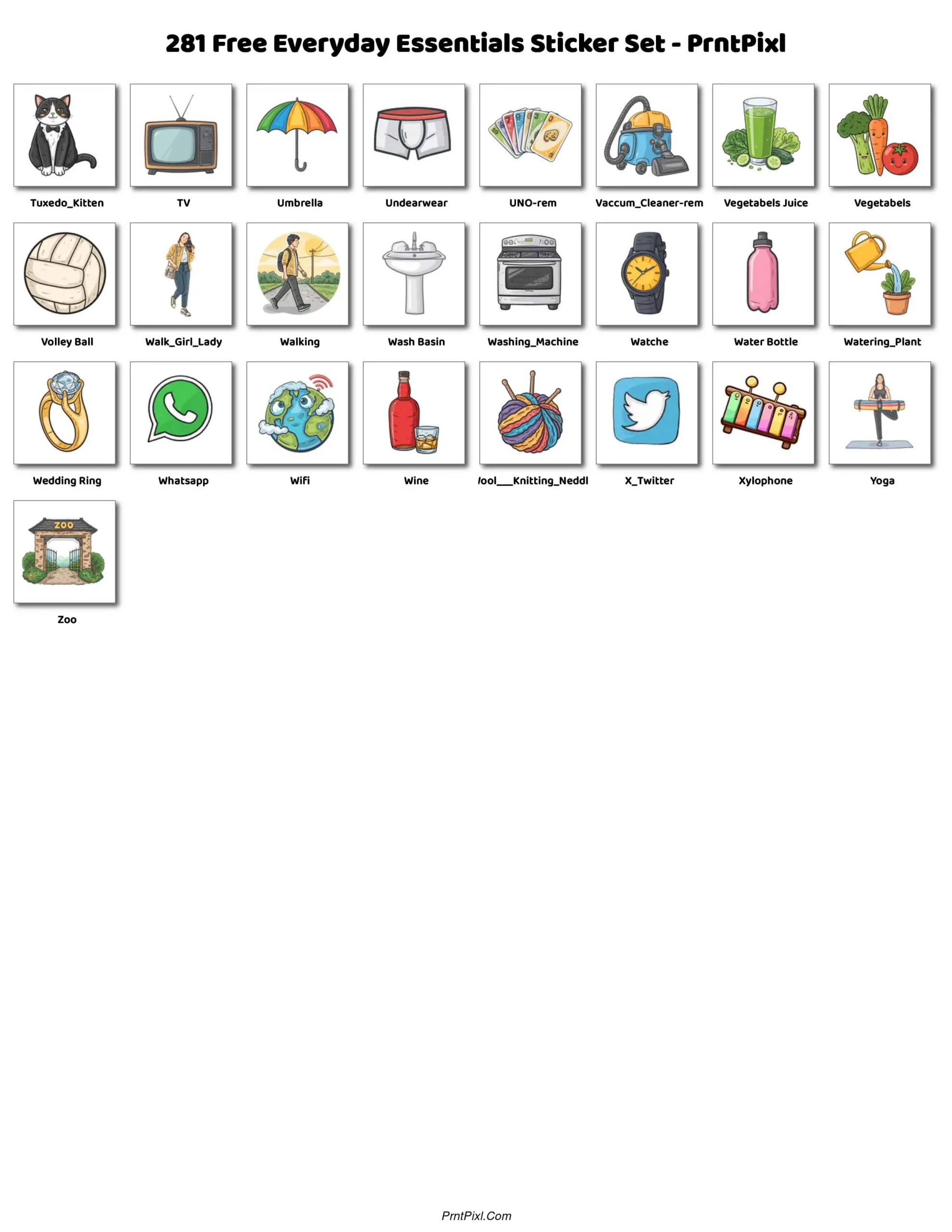 Everyday Essentials Sticker In PNG Format