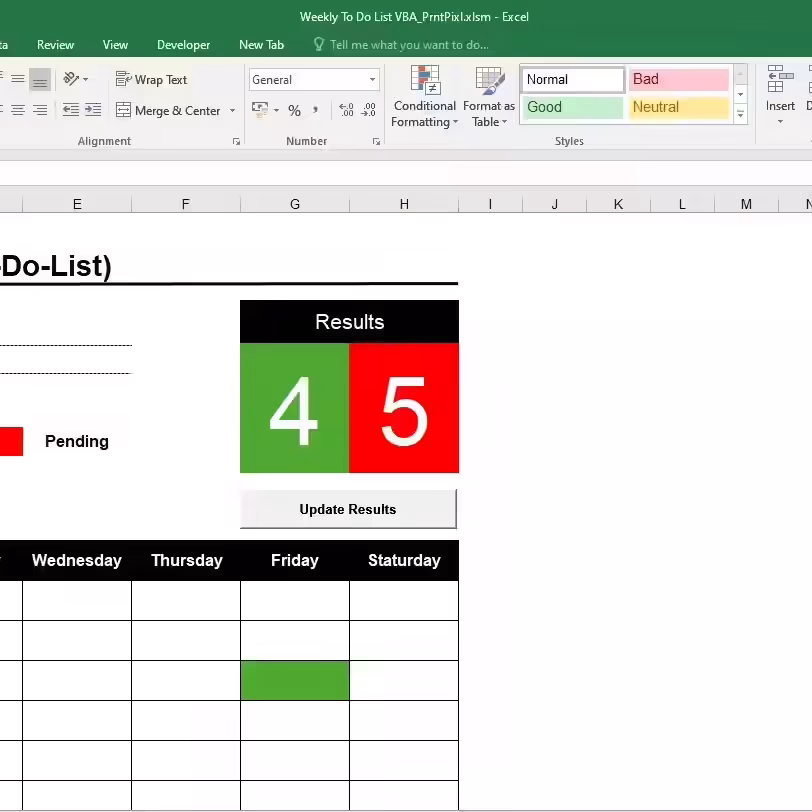 Excel Template for Weekly To Do List (1)