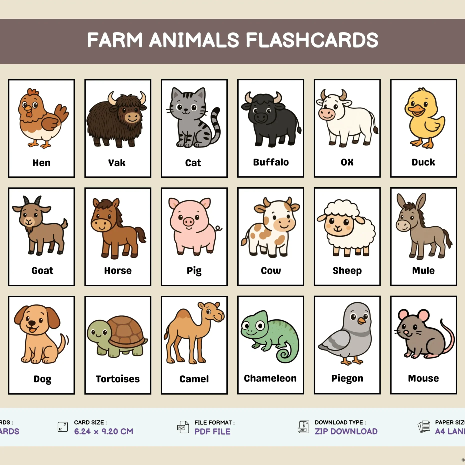 Farm Animals Flashcards