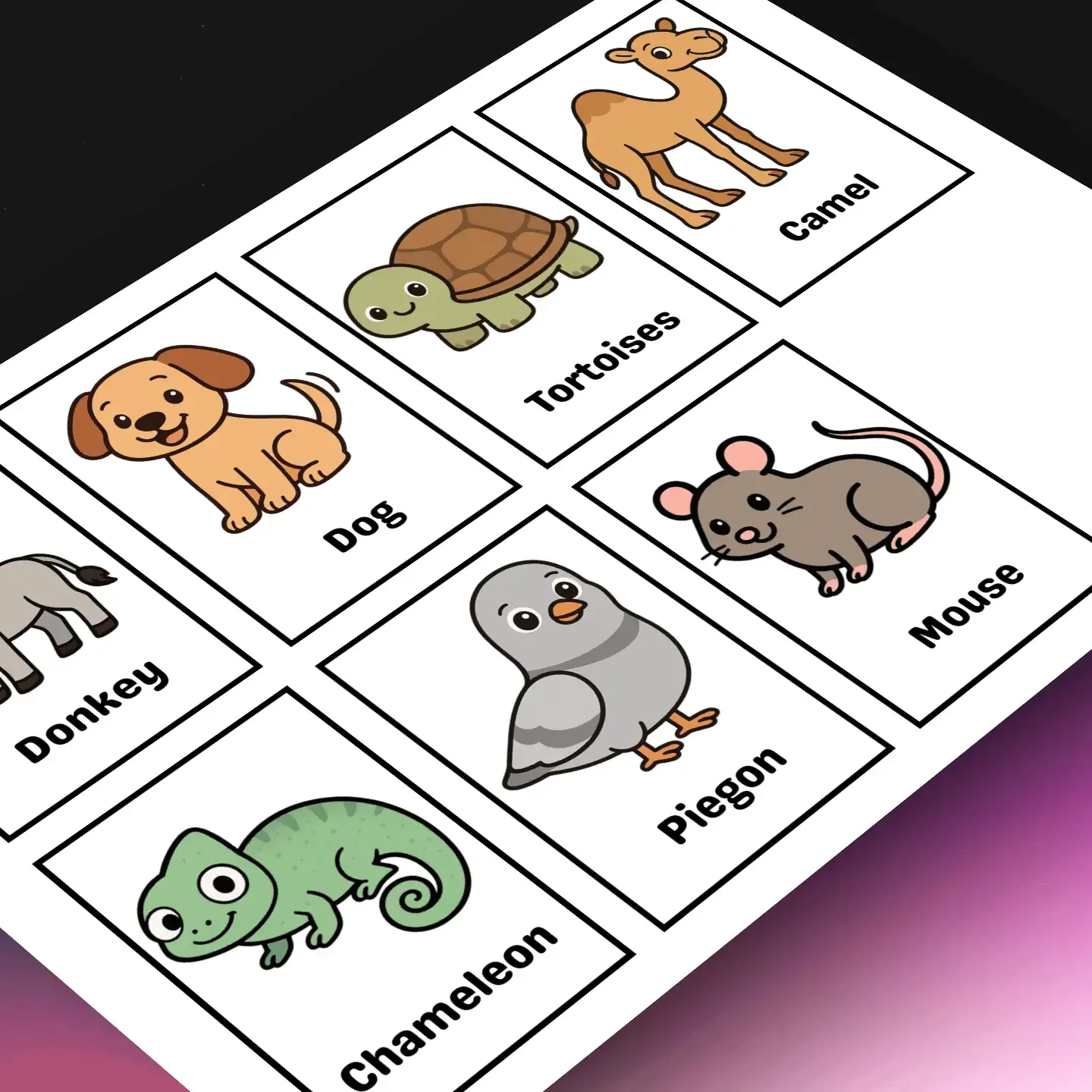 Farm Animals Flashcards For Kids