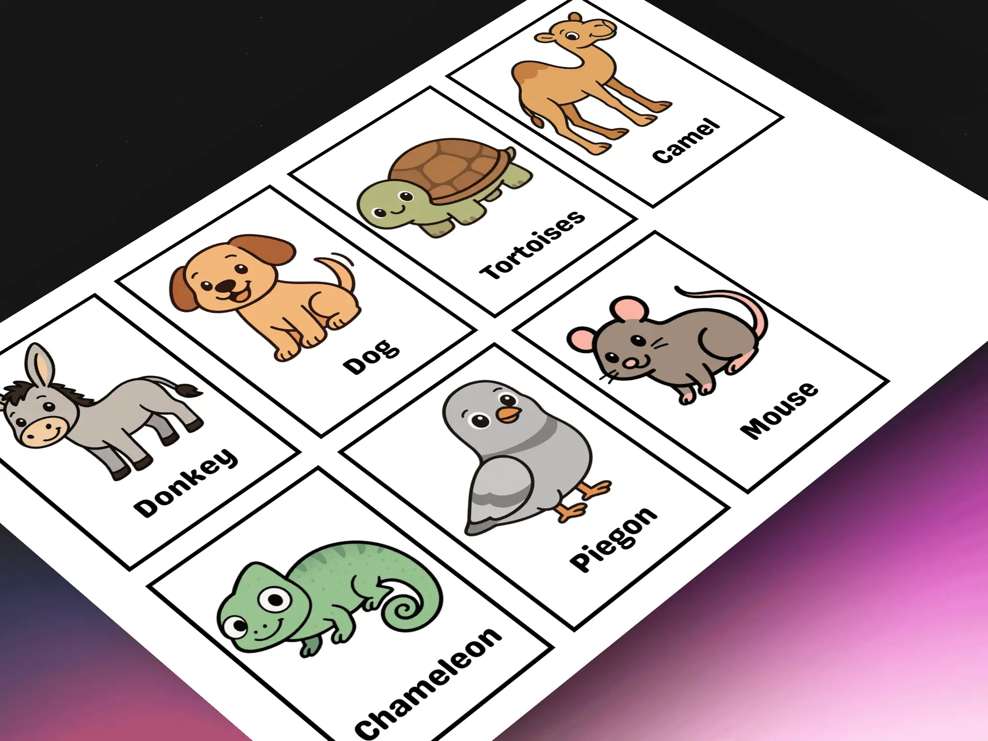 Farm Animals Flashcards For Kids