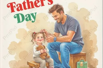 Father and Daughter Post Card Design