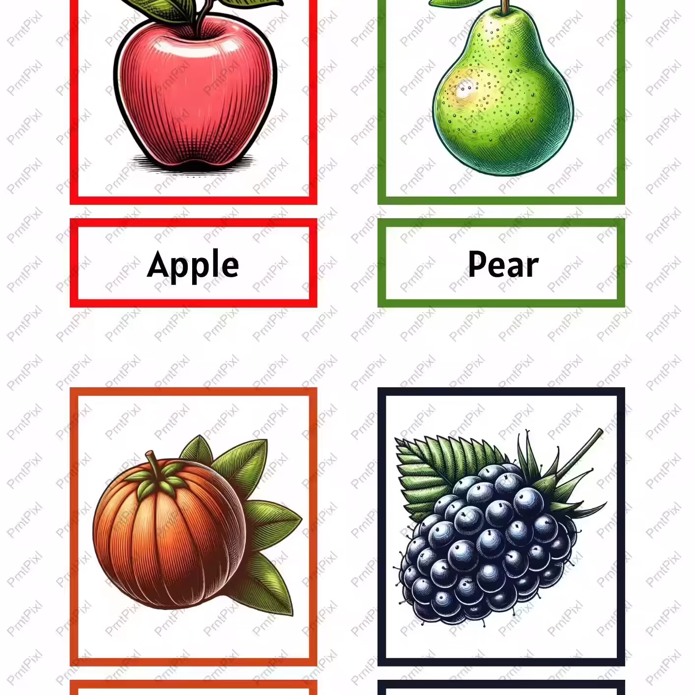 Flashcards For Fruits