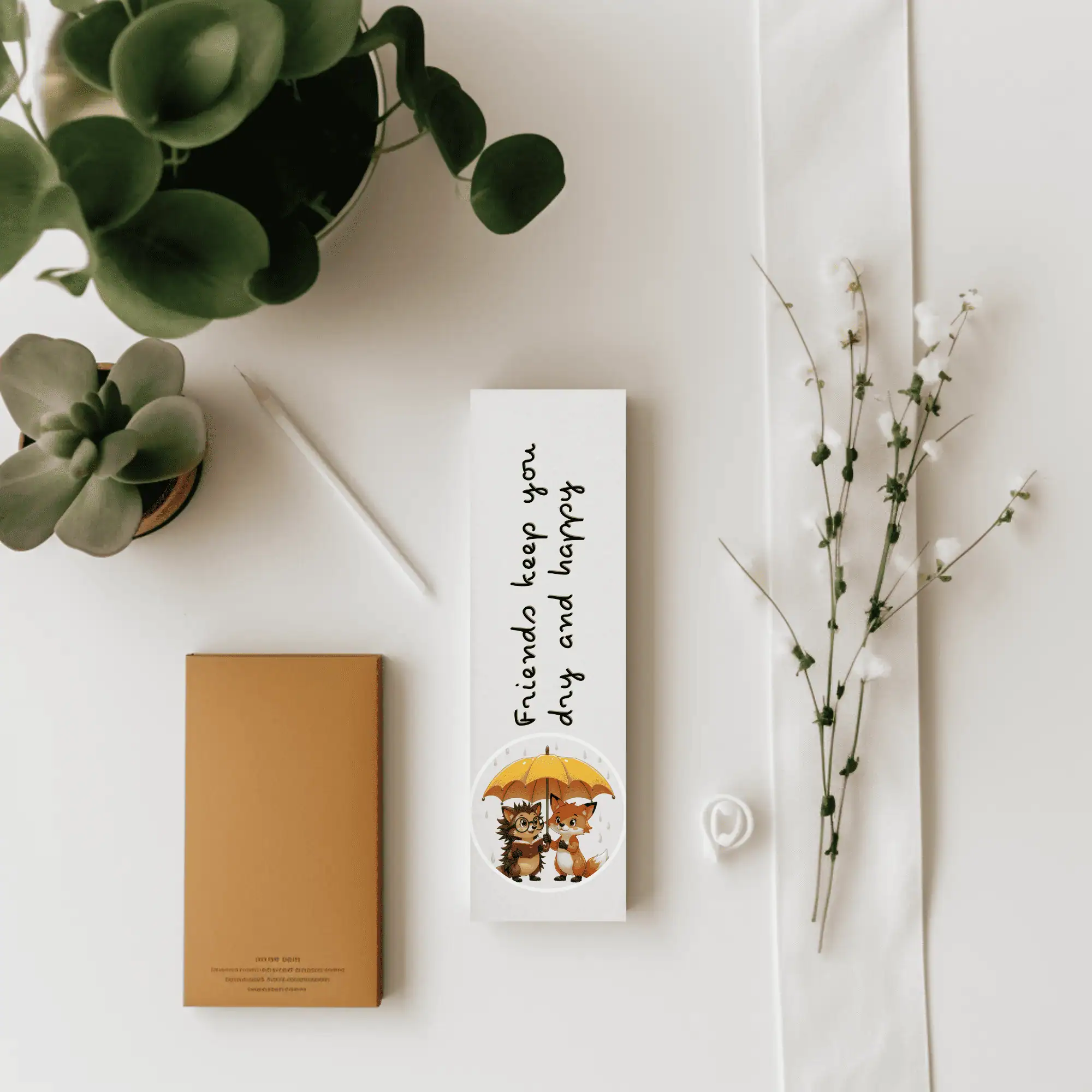 Fox and Hedgehog Bookmark