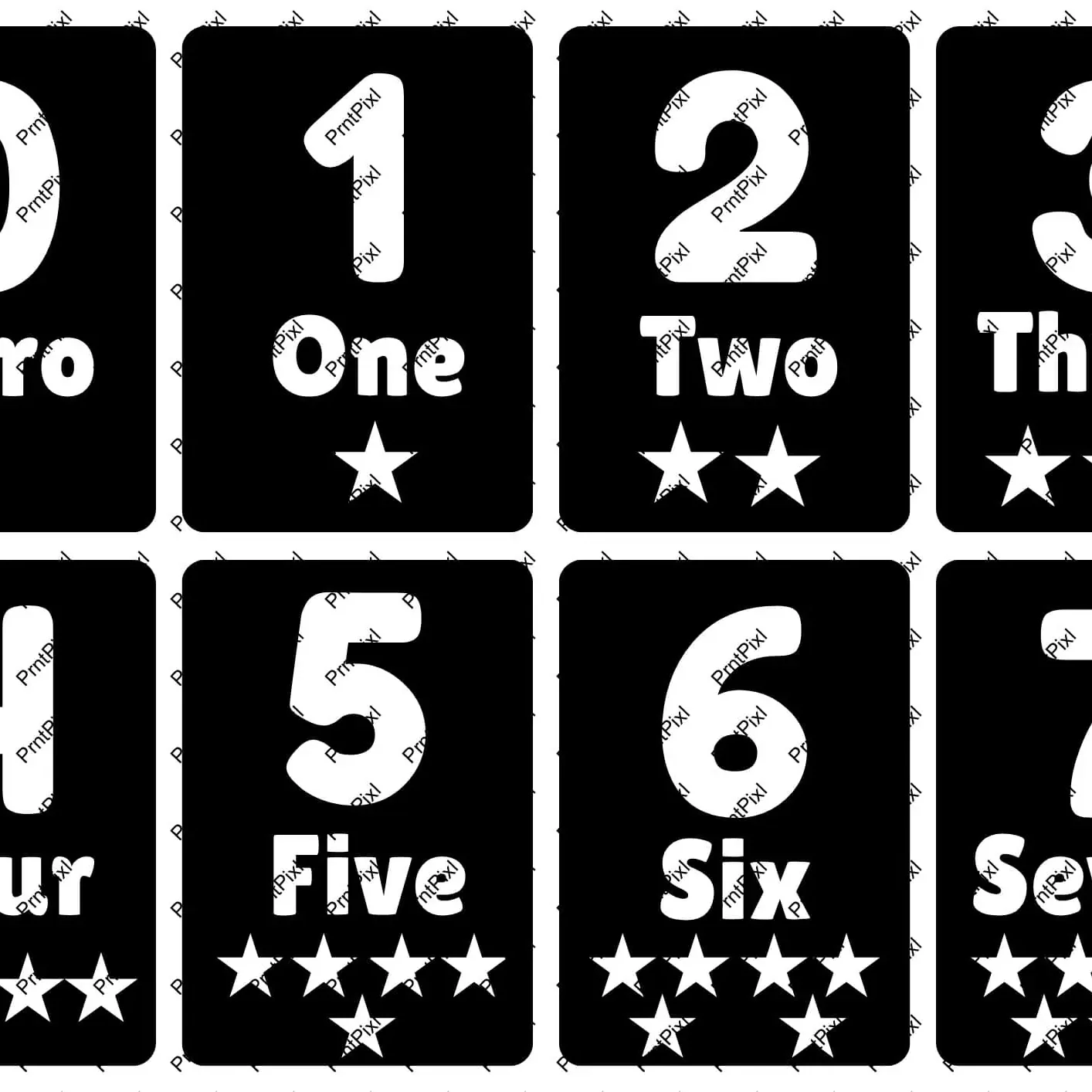 Free Colorable Number Flashcards