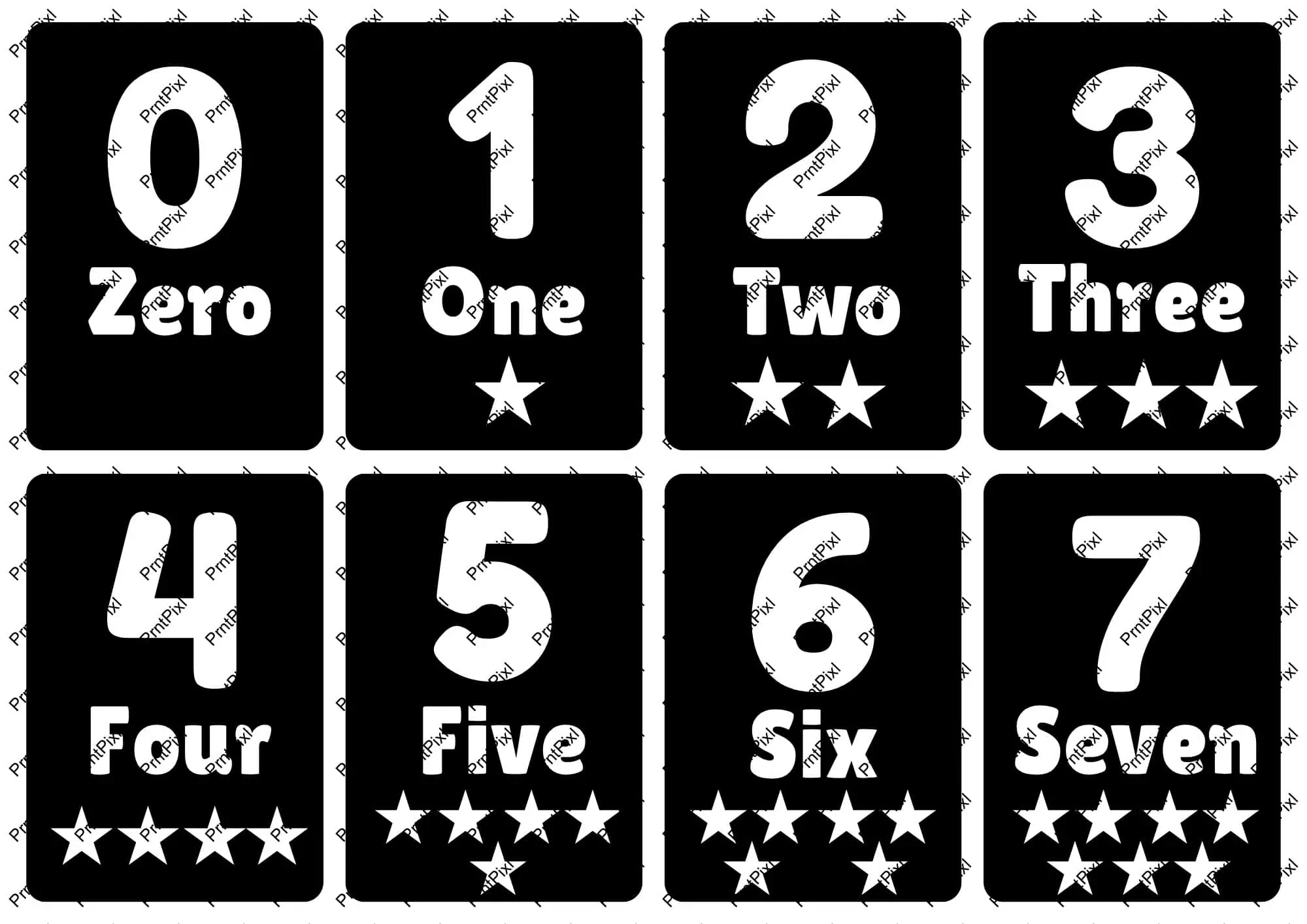 Free Colorable Number Flashcards