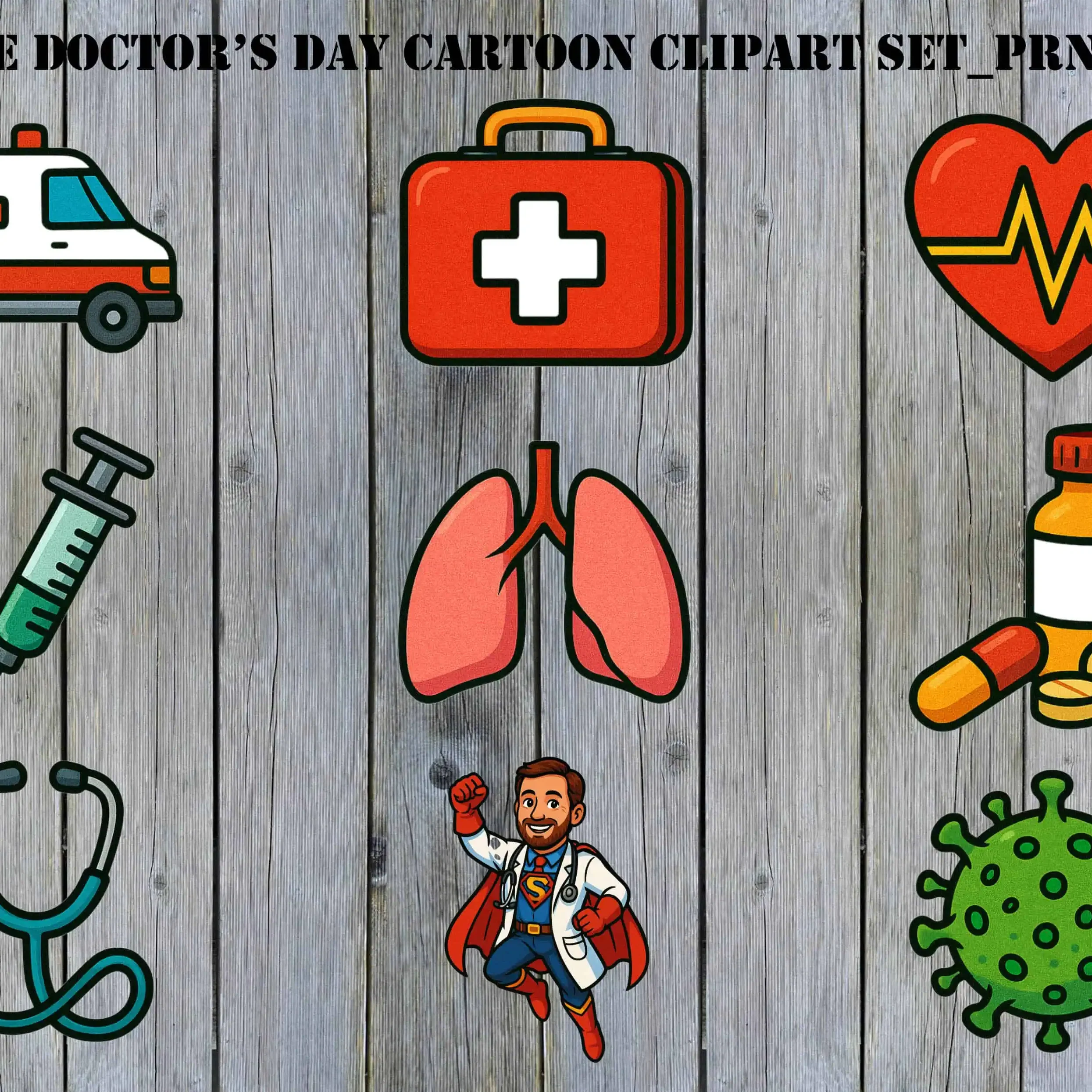 Free Doctor’s Day Cartoon Clipart Set