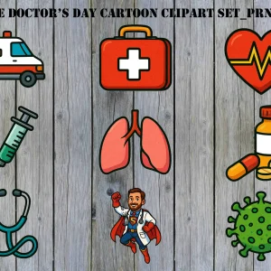 Free Doctor’s Day Cartoon Clipart Set