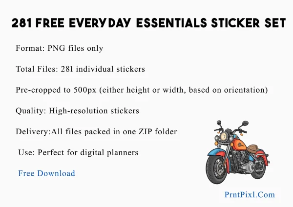 Free Everyday Essentials Sticker Set