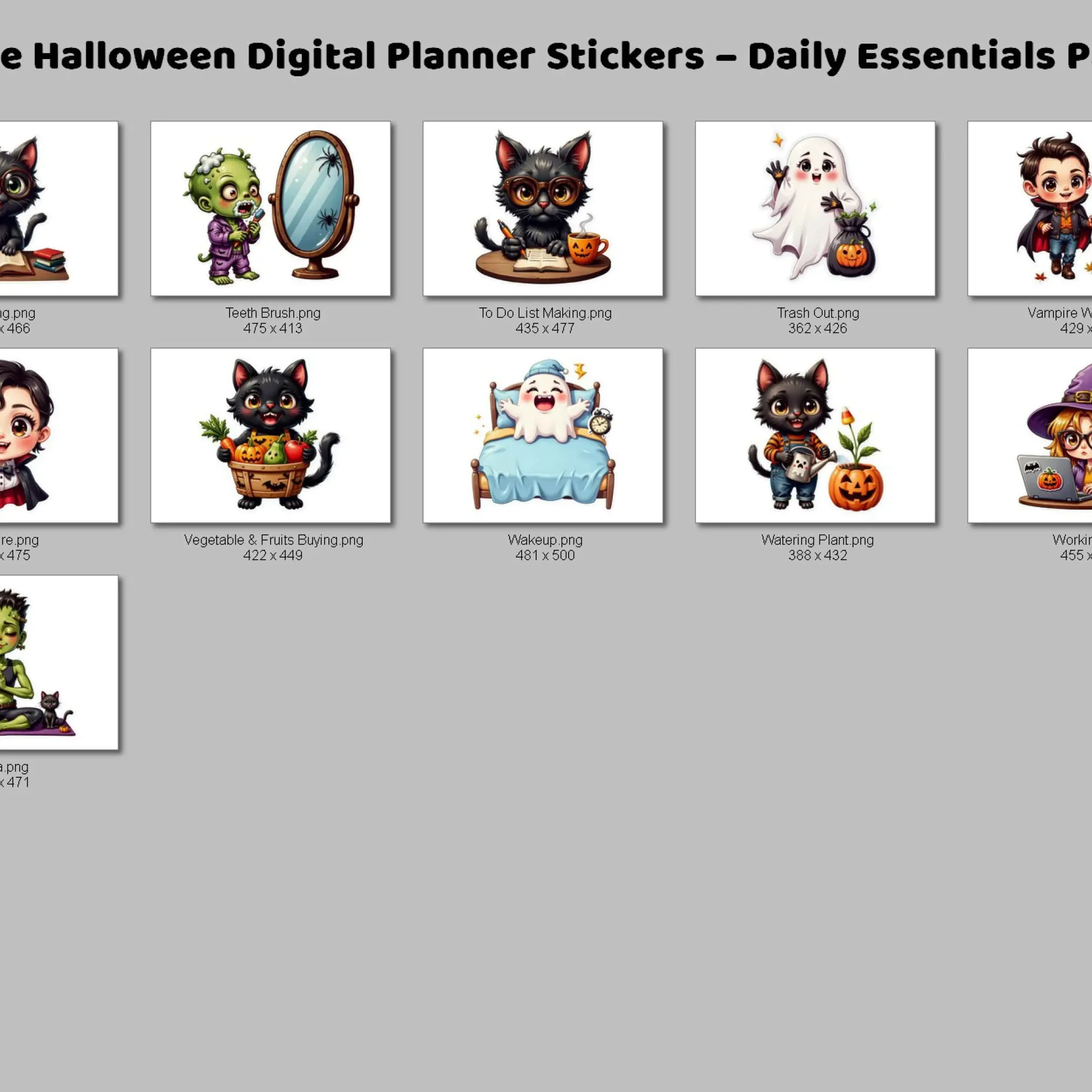 Free Halloween Digital Planner Stickers