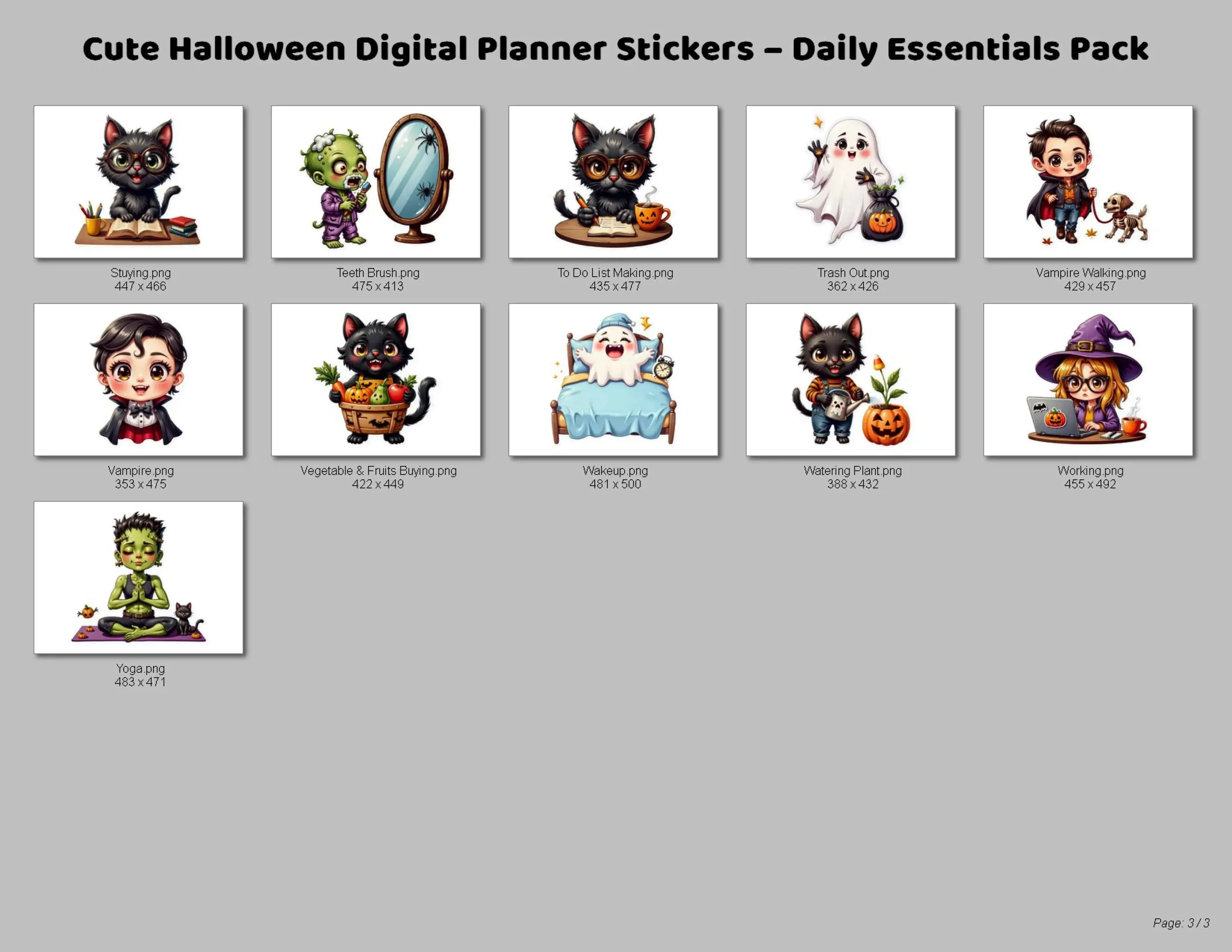 Free Halloween Digital Planner Stickers
