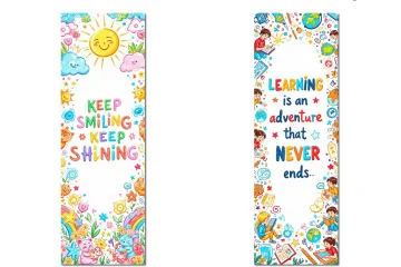 Free Printable Kids Bookmarks – Cute Colorful Sketch Designs in PNG