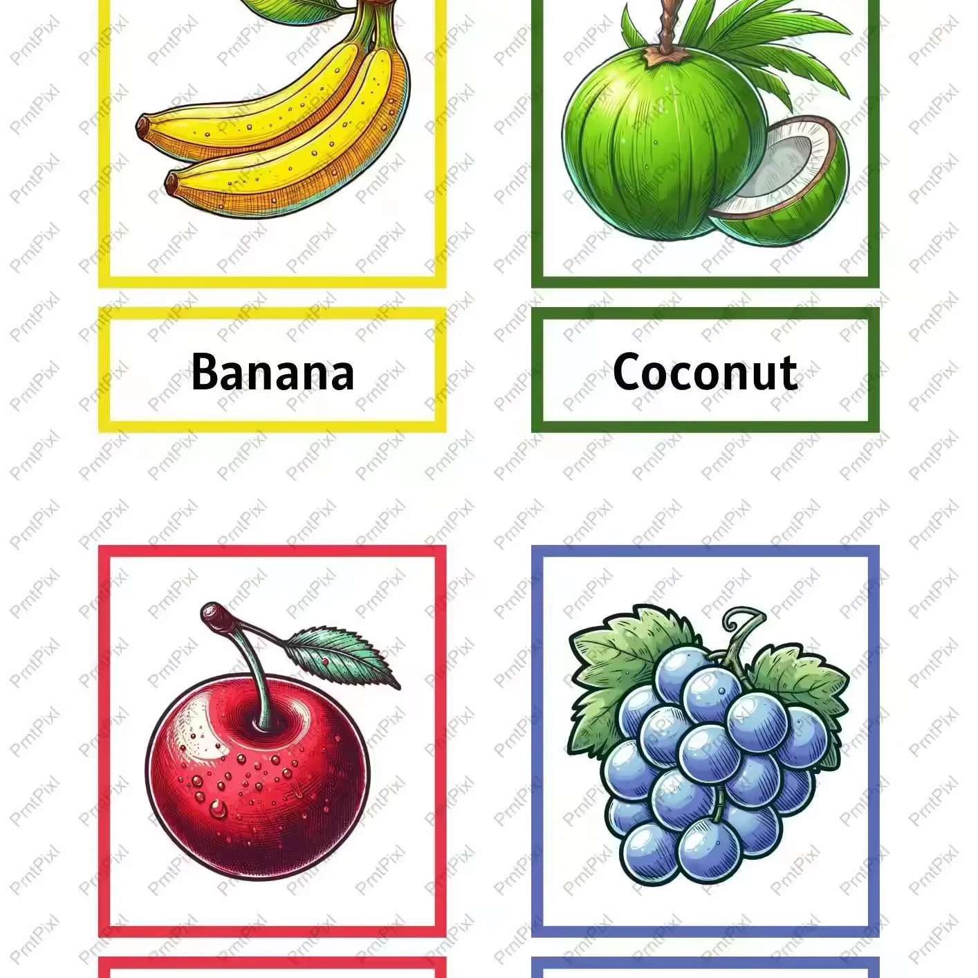Fruits Flashcards For Kids