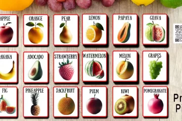 Fruits Flashcards For PreSchool Kids