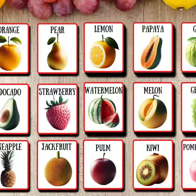 Fruits Flashcards For PreSchool Kids